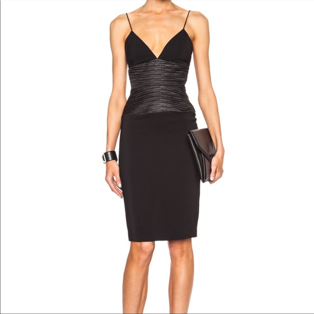 Black L'AGENCE Spaghetti Strap Cocktail Dress